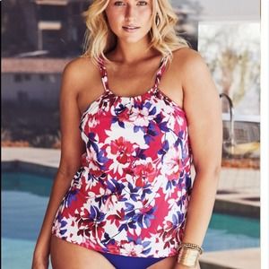 Swimsuits For All GATHERED-NECK TANKINI